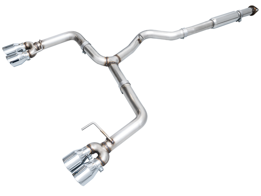AWE Track Edition Exhaust for VB Subaru WRX - Chrome Silver Tips image 1
