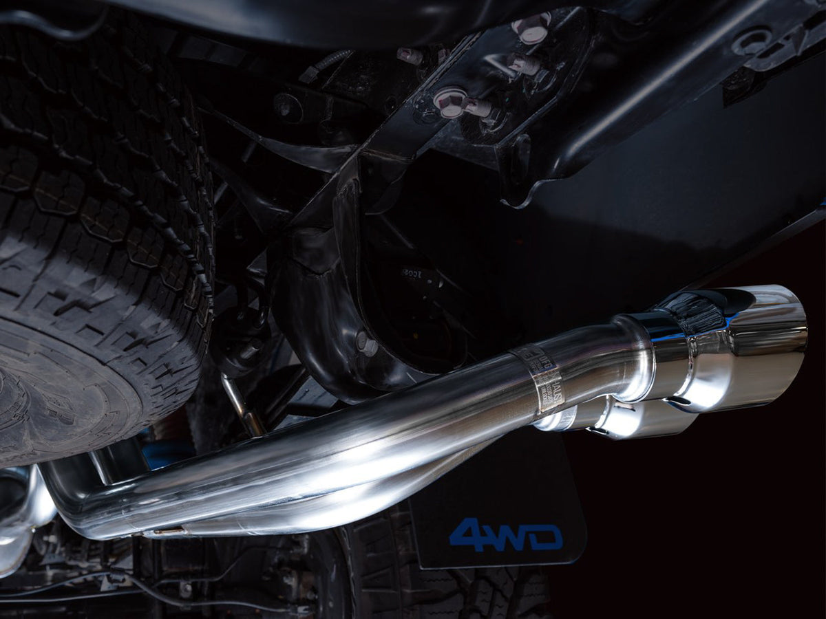 AWE 0FG Exhaust with BashGuard for 3rd Gen Tacoma - Dual Chrome Silver Tips image 9