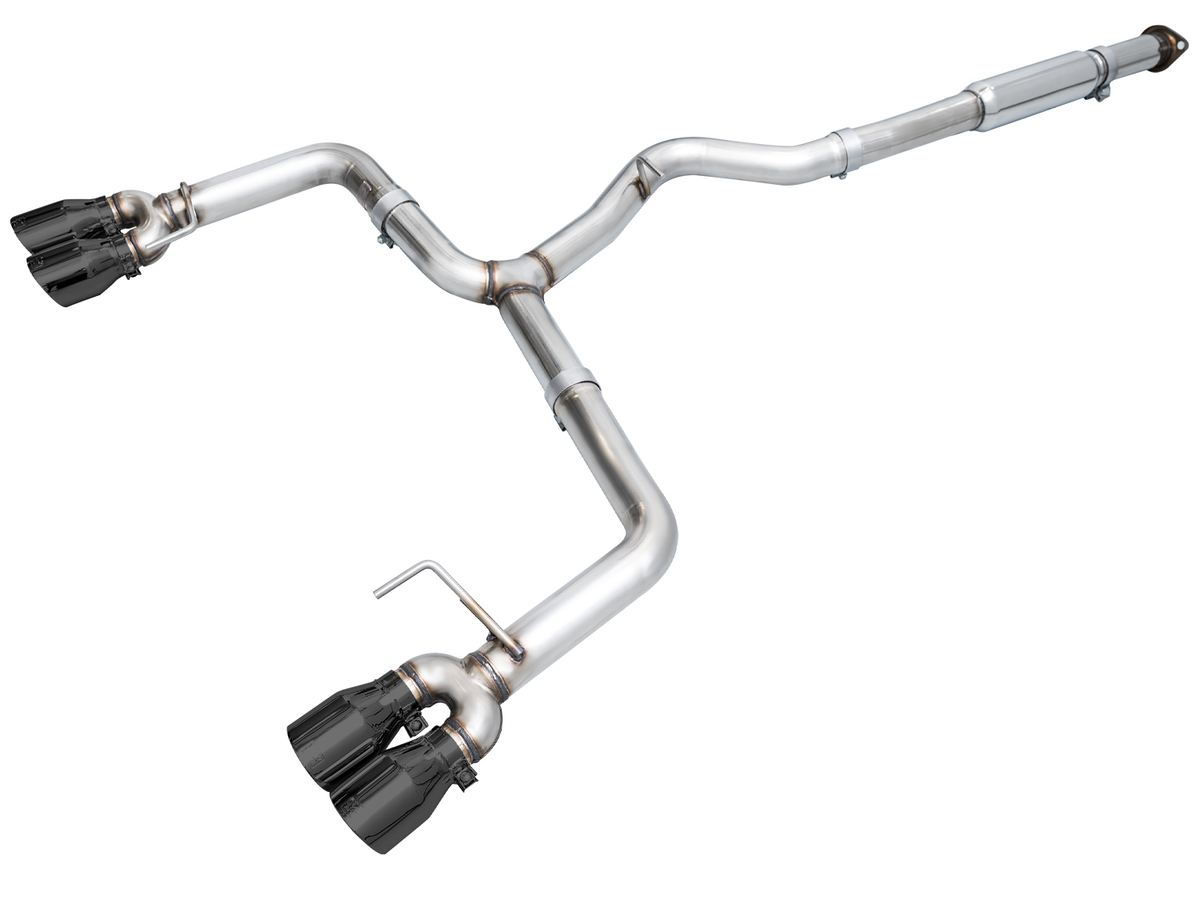 AWE Track Edition Exhaust for VB Subaru WRX - Diamond Black Tips image 1