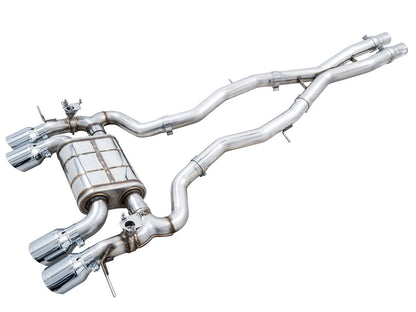 AWE SwitchPath Catback Exhaust for BMW G8X M3/M4 - Chrome Silver Tips image 1