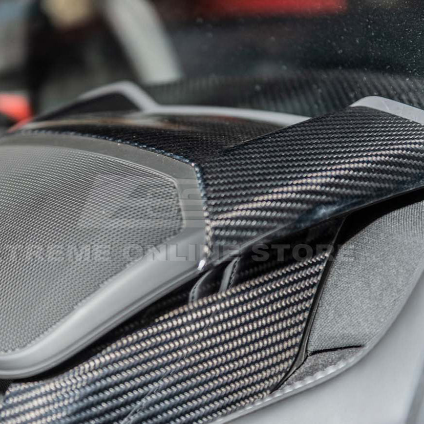Corvette C8 DRY CARBON FIBER Upper Waterfall Speaker Cover image 5