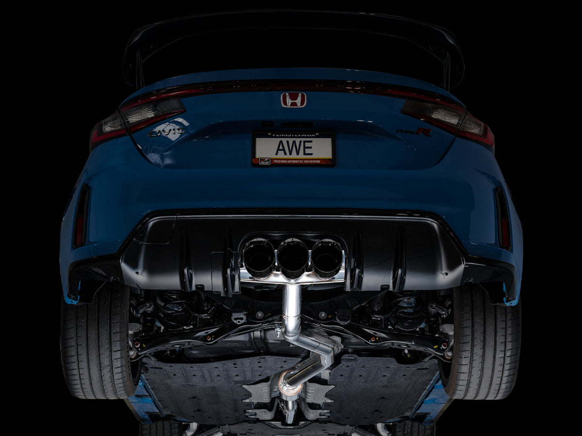AWE Track Edition Exhaust for FL5 Civic Type R - Triple Diamond Black Tips image 2