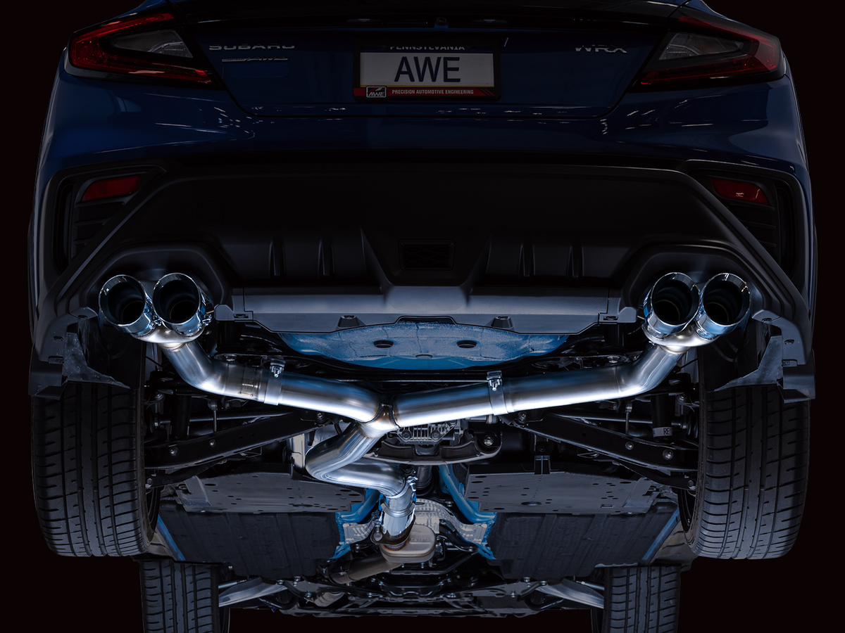 AWE Track Edition Exhaust for VB Subaru WRX - Chrome Silver Tips image 7