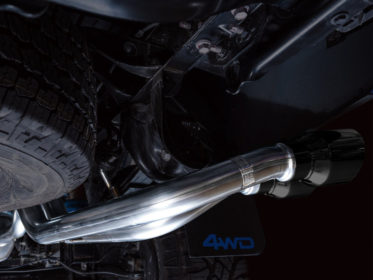 AWE 0FG Exhaust with BashGuard for 3rd Gen Tacoma - Dual Diamond Black Tips image 9