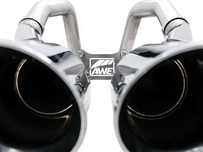 AWE Track Edition Axleback Exhaust for C7 Corvette Stingray / Z51 / Grand Sport / Z06 / ZR1 -- Chrome Silver Tips (includes AWE AFM valve simulators) image 2