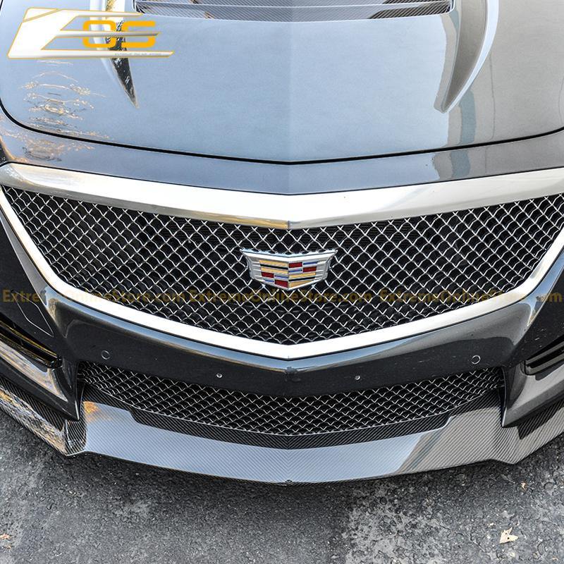 2016-19 Cadillac CTS-V Carbon Fiber Front Splitter Wheel Arch& Side Skirts Rockerst image 8