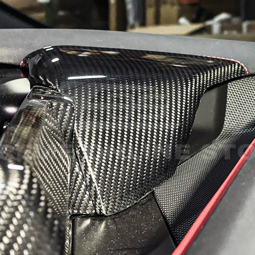 Corvette C8 DRY CARBON FIBER Upper Dashboard Instrument Side Panel Cover image 9
