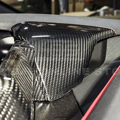Corvette C8 DRY CARBON FIBER Upper Dashboard Instrument Side Panel Cover image 9