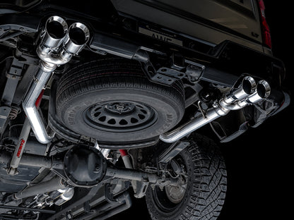 AWE 0FG Catback Split Rear Exit Exhaust for 4th Gen Silverado/Sierra 1500 6.2L (with bumper cutouts) - Quad Chrome Silver Tips image 2
