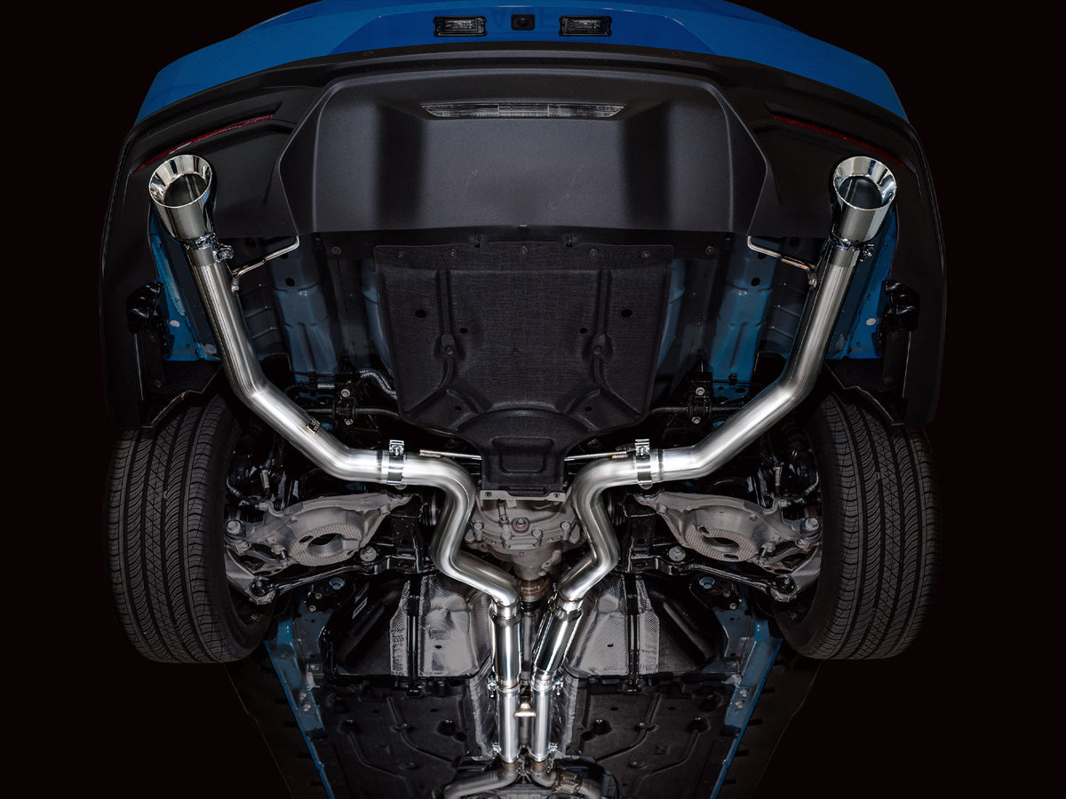 AWE Track Edition Exhaust for S650 Ford Mustang GT Fastback - Dual Chrome Silver Tips image 4
