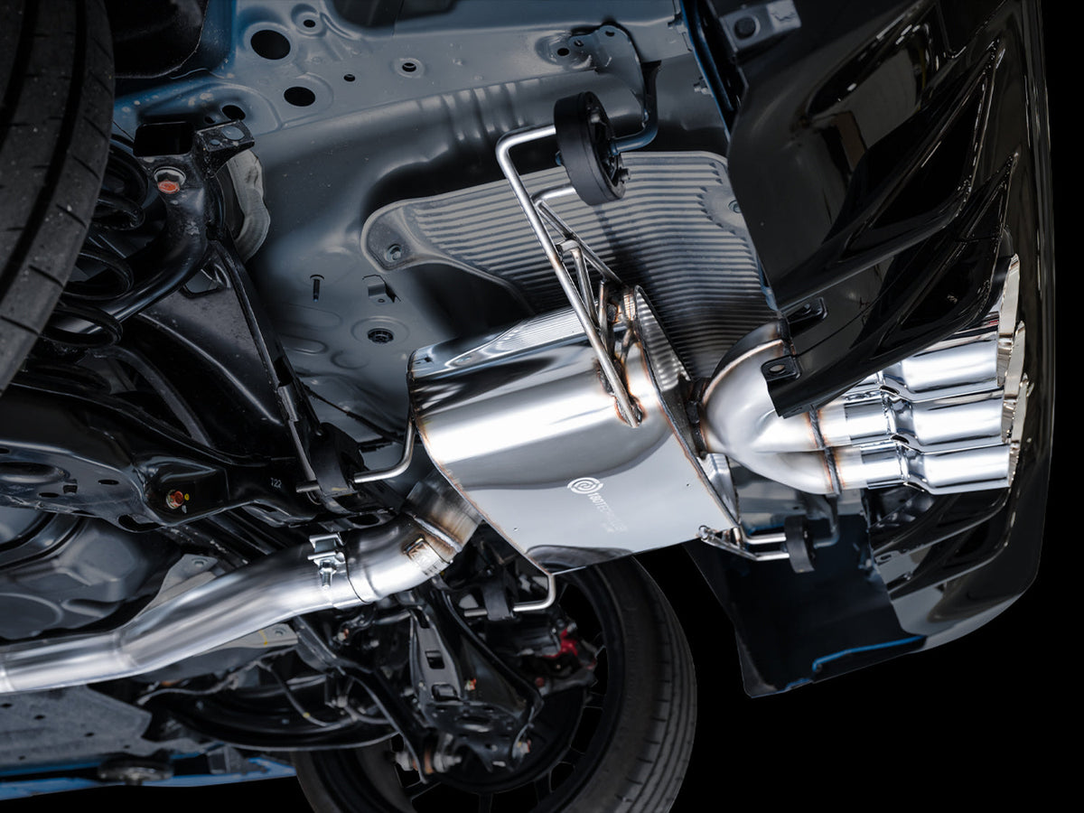 AWE Touring Edition Exhaust for FL5 Civic Type R - Triple Chrome Silver Tips image 3