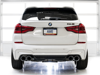 AWE Valved SwitchPath™ Axleback Exhaust for BMW F97 X3 M / F98 X4 M - Chrome Silver Tips image 2