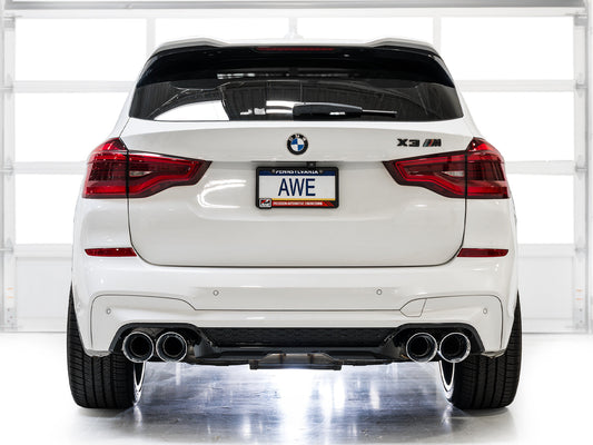 AWE Valved SwitchPath™ Axleback Exhaust for BMW F97 X3 M / F98 X4 M - Chrome Silver Tips image 2