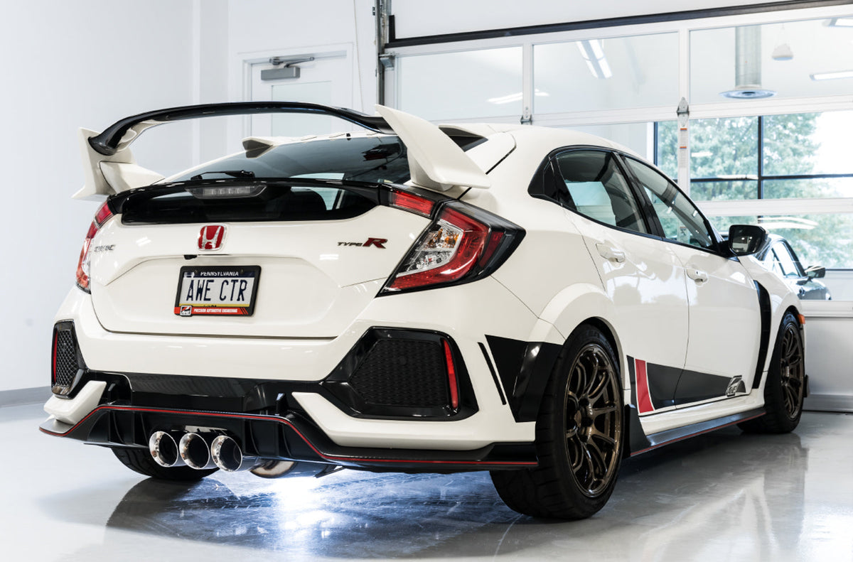 AWE Touring Edition Exhaust for FK8 Civic Type R (includes Front Pipe and DualPhase Mid Pipe) - Triple Chrome Silver Tips image 3