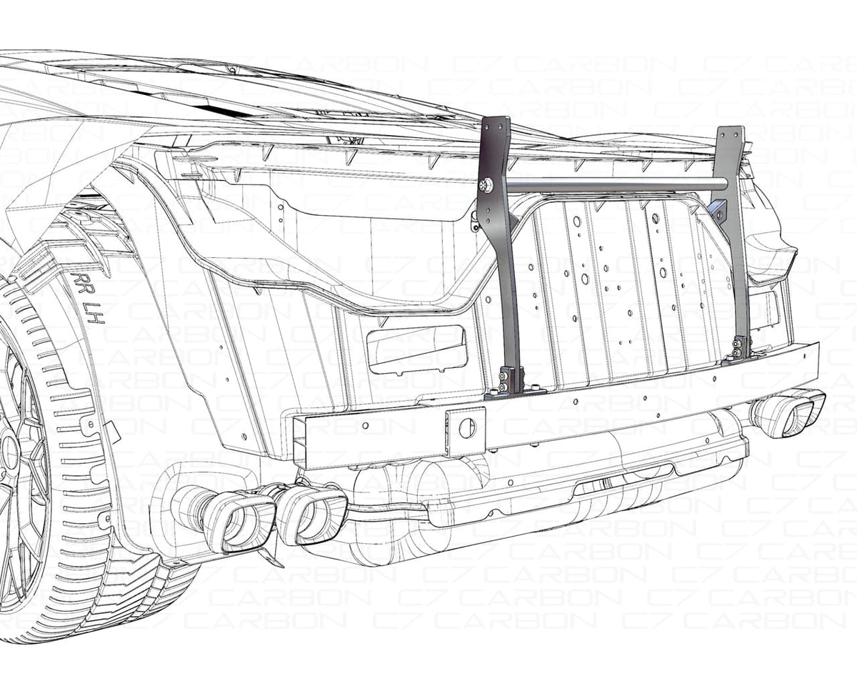 Corvette C8 Rear Wing Chassis Mount Kit | Stingray, Z06, Grand Sport, E-Ray & ZR1 (2020+) image 4