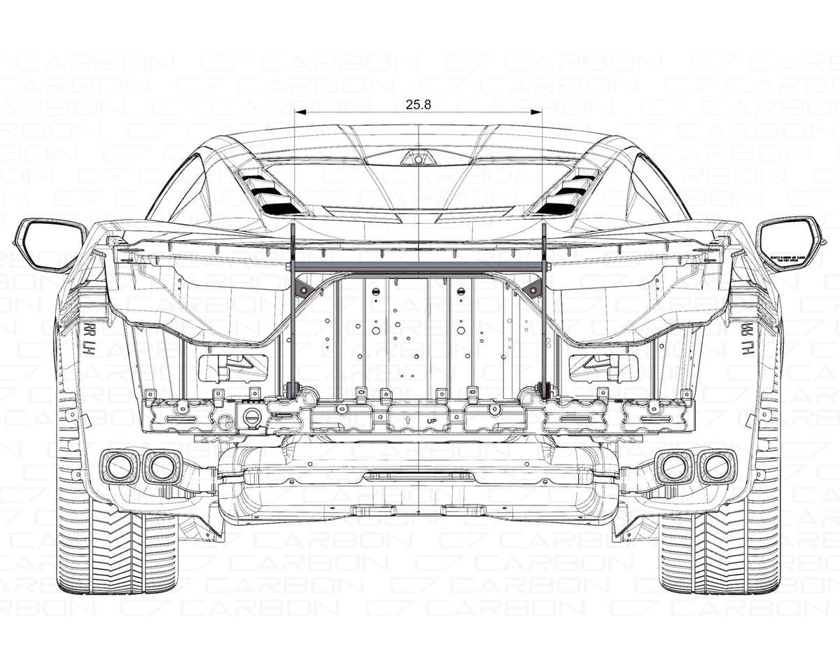 Corvette C8 Rear Wing Chassis Mount Kit | Stingray, Z06, Grand Sport, E-Ray & ZR1 (2020+) image 7