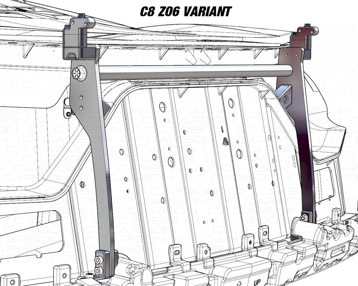 Corvette C8 Rear Wing Chassis Mount Kit | Stingray, Z06, Grand Sport, E-Ray & ZR1 (2020+) image 10