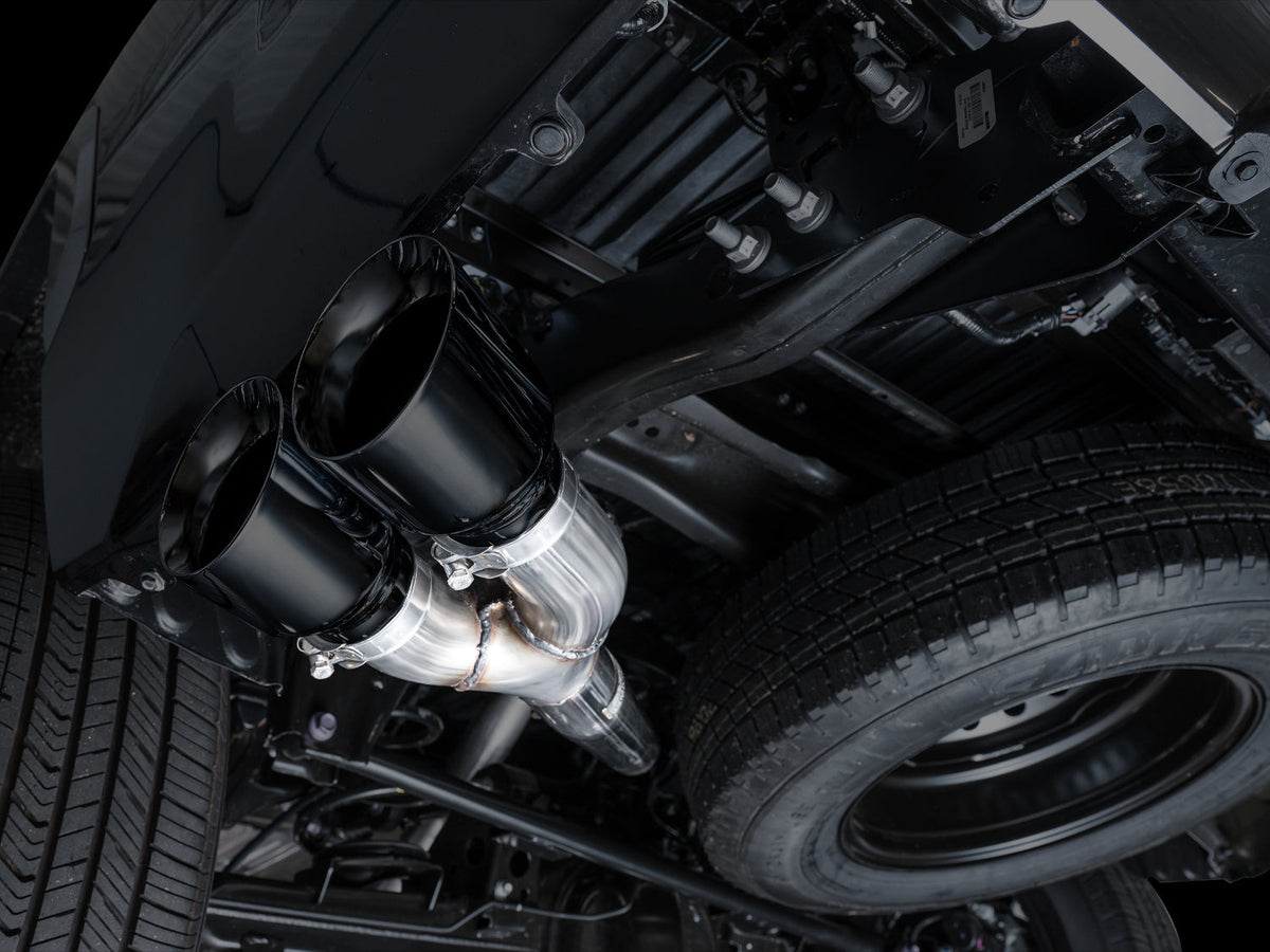 AWE 0FG Exhaust for 3rd Gen Toyota Tundra - Dual Diamond Black Tips image 4