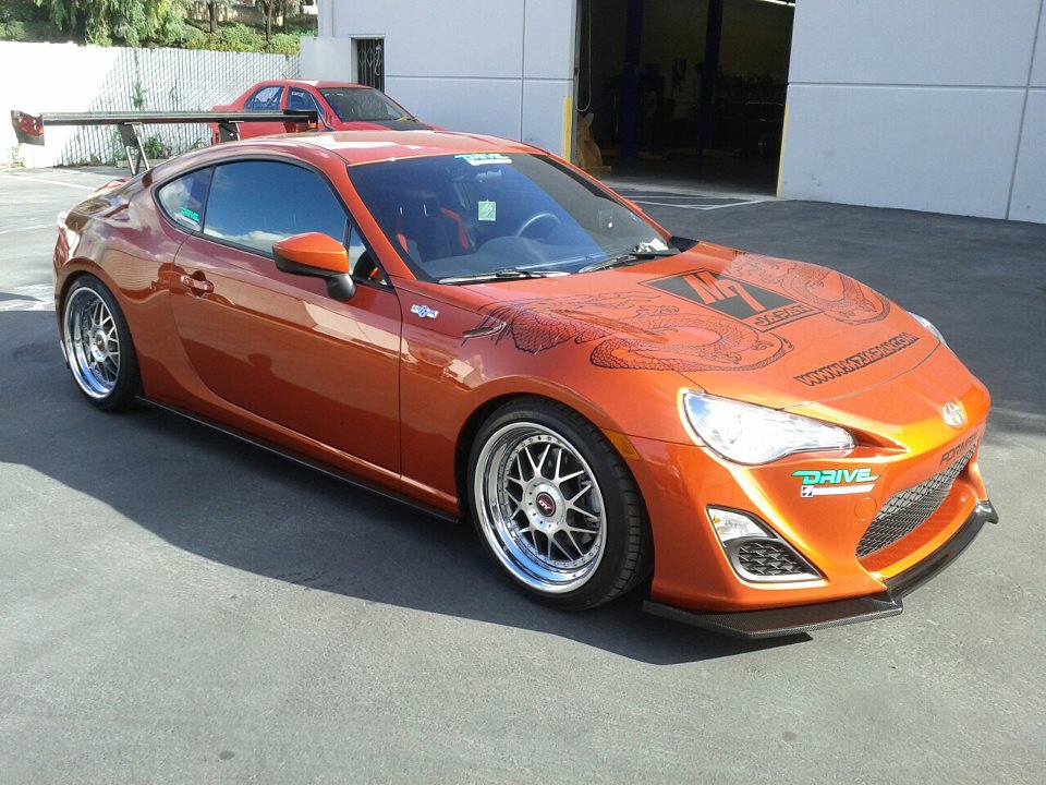 GT-250 Carbon Fiber Adjustable Wing  w. 11" Pedestals Set - 2013-2021 Scion FRS / Toyota GT86/ Subaru BRZ