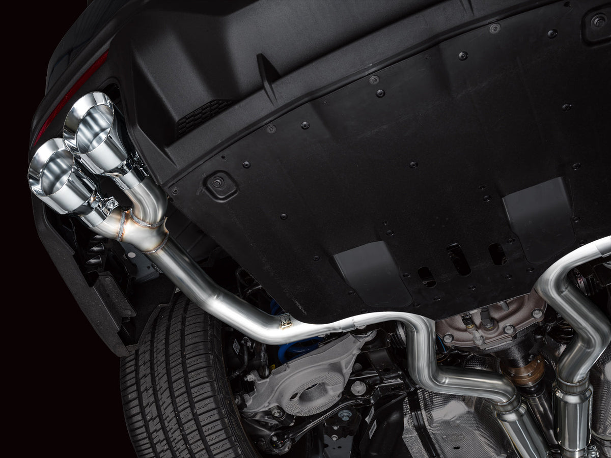 AWE Track Edition Exhaust for S650 Ford Mustang Dark Horse - Quad Chrome Silver Tips image 2