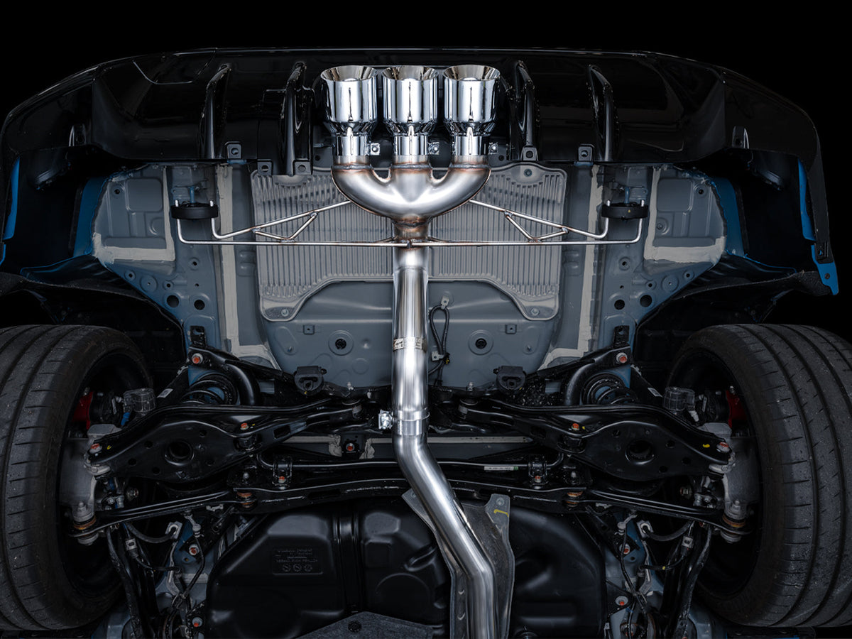 AWE Track Edition Exhaust for FL5 Civic Type R - Triple Chrome Silver Tips image 3