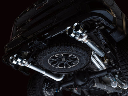 AWE 0FG Catback Exhaust for Silverado ZR2/Sierra AT4X - Quad Chrome Silver Tips image 6