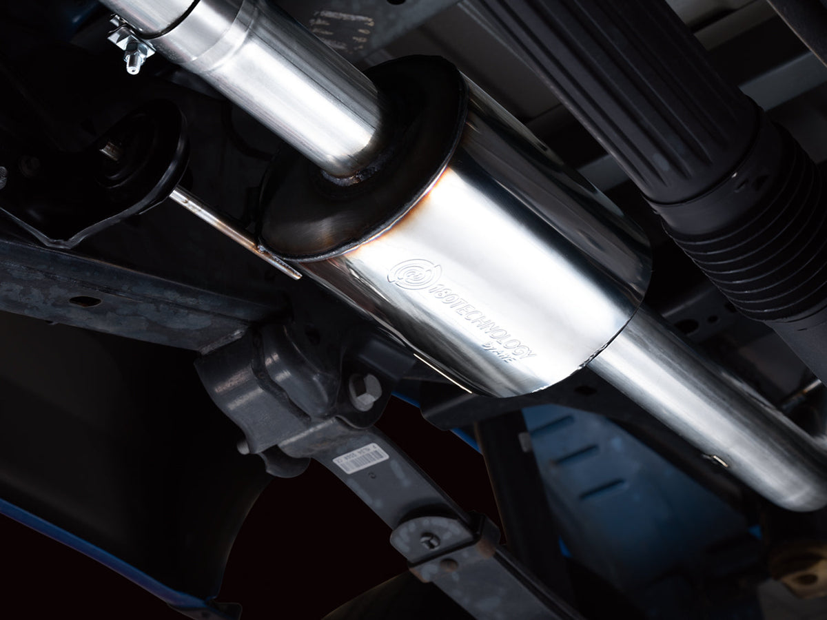 AWE 0FG Dual Side Exit Exhaust for '21+ Ford F-150 - 4.5 Diamond Black Tips image 2