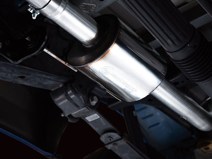 AWE 0FG Dual Side Exit Exhaust for '21+ Ford F-150 - 4.5 Diamond Black Tips image 2