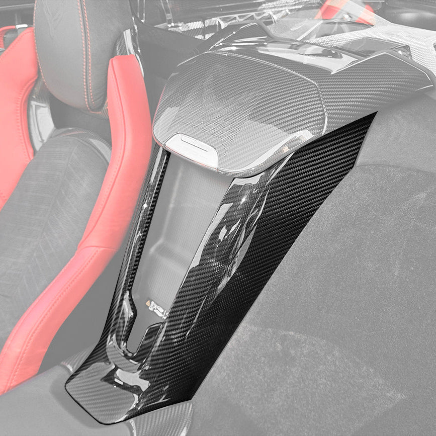 Corvette C8 DRY CARBON FIBER Waterfall Console Cover image 1