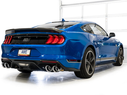 AWE SwitchPath™ Exhaust for Ford Mustang S550 Mach1 - Quad Chrome Silver Tip image 4