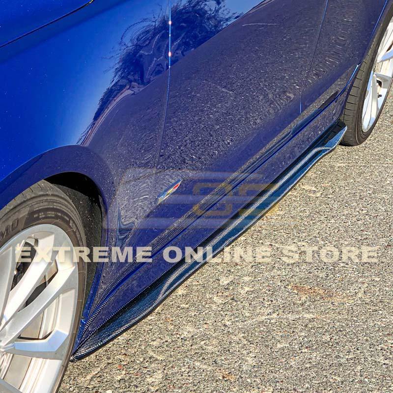 2016-19 Cadillac ATS-V Carbon Fiber Side Skirts Rocker Panels image 1