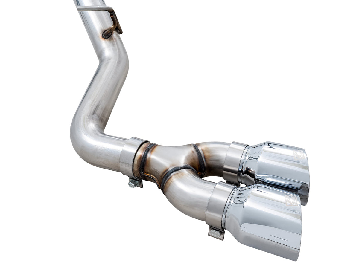 AWE 0FG Catback Dual Side Exit Exhaust for 4th Gen Silverado/Sierra 1500 5.3L (Flat Bumper) - Chrome Silver Tips image 7