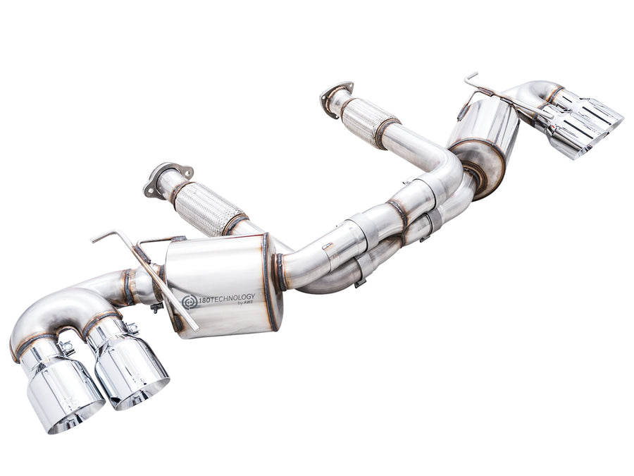 AWE Touring Edition Exhaust for C8 Corvette -- Chrome Silver Tips image 1