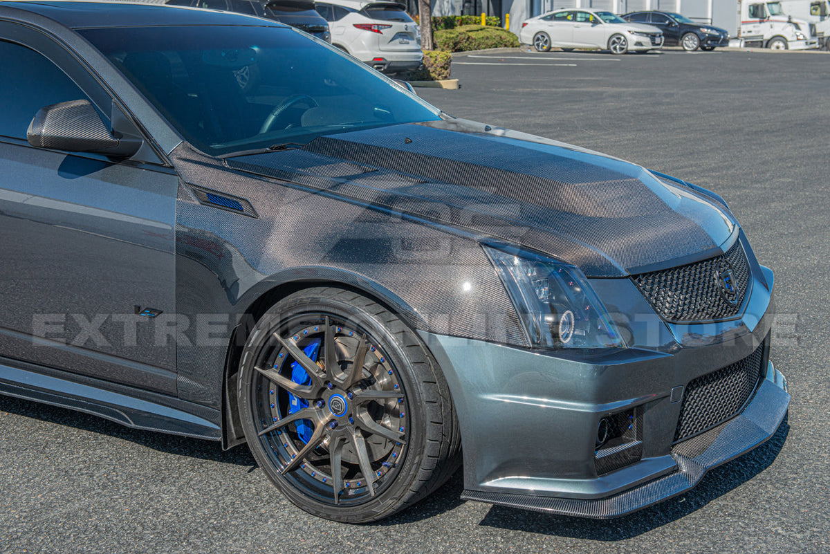 2009-15 Cadillac CTS-V Carbon Fiber Front Side Fender Trim Cover image 17