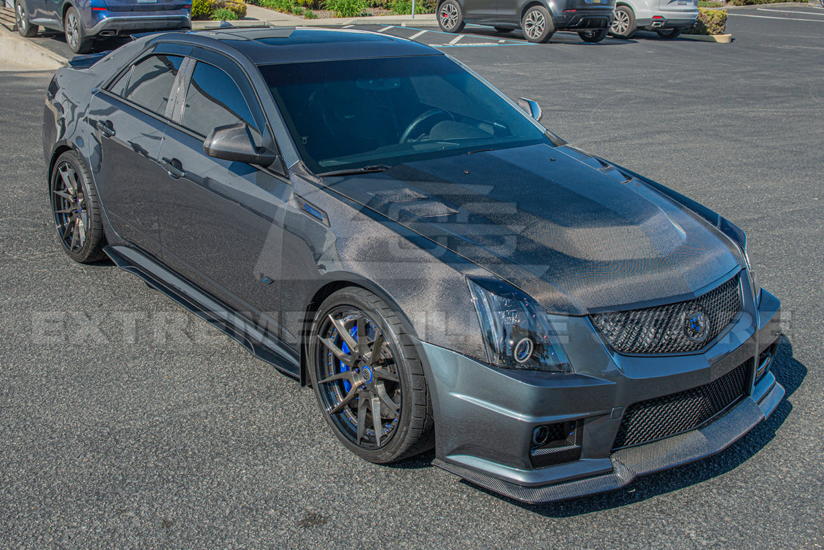 2009-15 Cadillac CTS-V Carbon Fiber Front Side Fender Trim Cover image 19