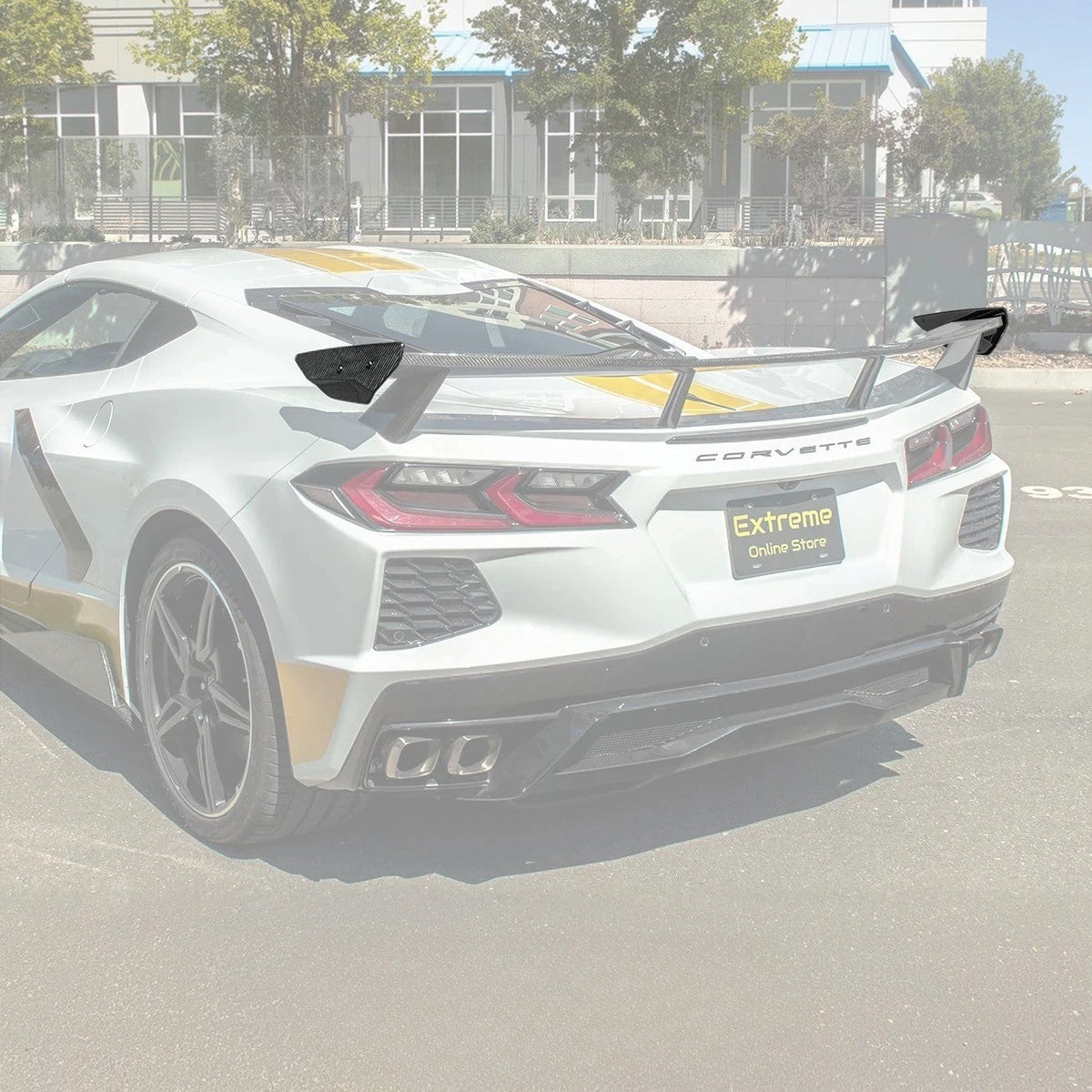 2020-Up Corvette C8 GM Factory Style DRY CARBON FIBER Rear Spoiler Side Winglets image 3