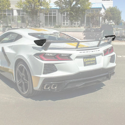 2020-Up Corvette C8 GM Factory Style DRY CARBON FIBER Rear Spoiler Side Winglets image 3