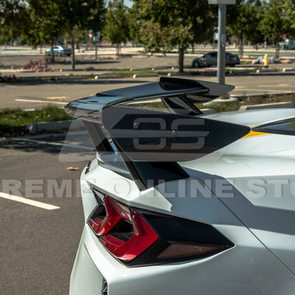 2020-Up Corvette C8 GM Factory Style DRY CARBON FIBER Rear Spoiler Side Winglets image 4