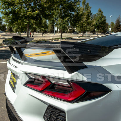 2020-Up Corvette C8 GM Factory Style DRY CARBON FIBER Rear Spoiler Side Winglets image 6
