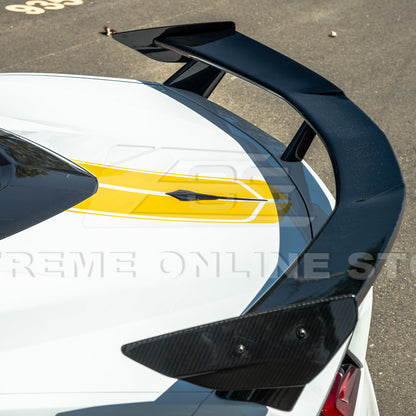 2020-Up Corvette C8 GM Factory Style DRY CARBON FIBER Rear Spoiler Side Winglets image 8