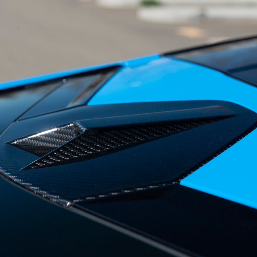 EOS Corvette C8 Coupe dry carbon fiber rear decklid camera cover