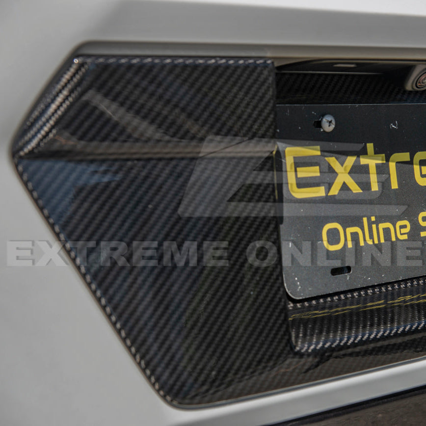 Corvette C8 DRY CARBON FIBER License Plate Backing image 8