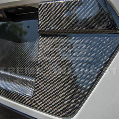 Corvette C8 DRY CARBON FIBER License Plate Backing image 10