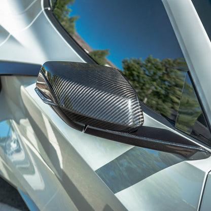 Corvette C8 DRY CARBON FIBER Upper Mirror Covers image 3