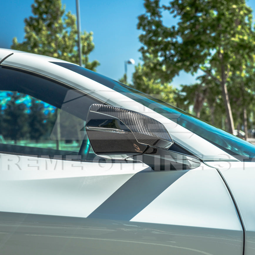 Corvette C8 DRY CARBON FIBER Upper Mirror Covers image 8