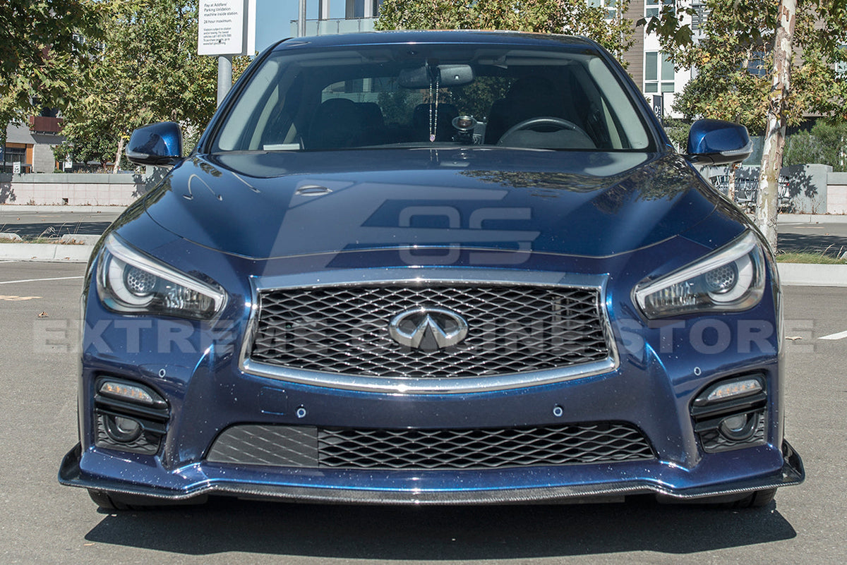 2014-17 Infiniti Q50 Sport Carbon Fiber Front Bumper Lip Splitter image 9