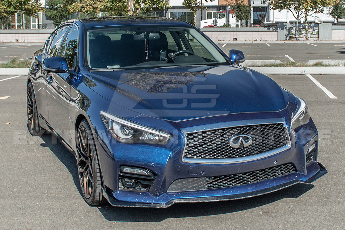 2014-17 Infiniti Q50 Sport Carbon Fiber Front Bumper Lip Splitter image 10