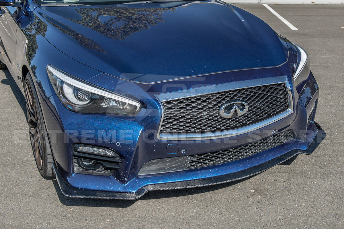 2014-17 Infiniti Q50 Sport Carbon Fiber Front Bumper Lip Splitter image 11