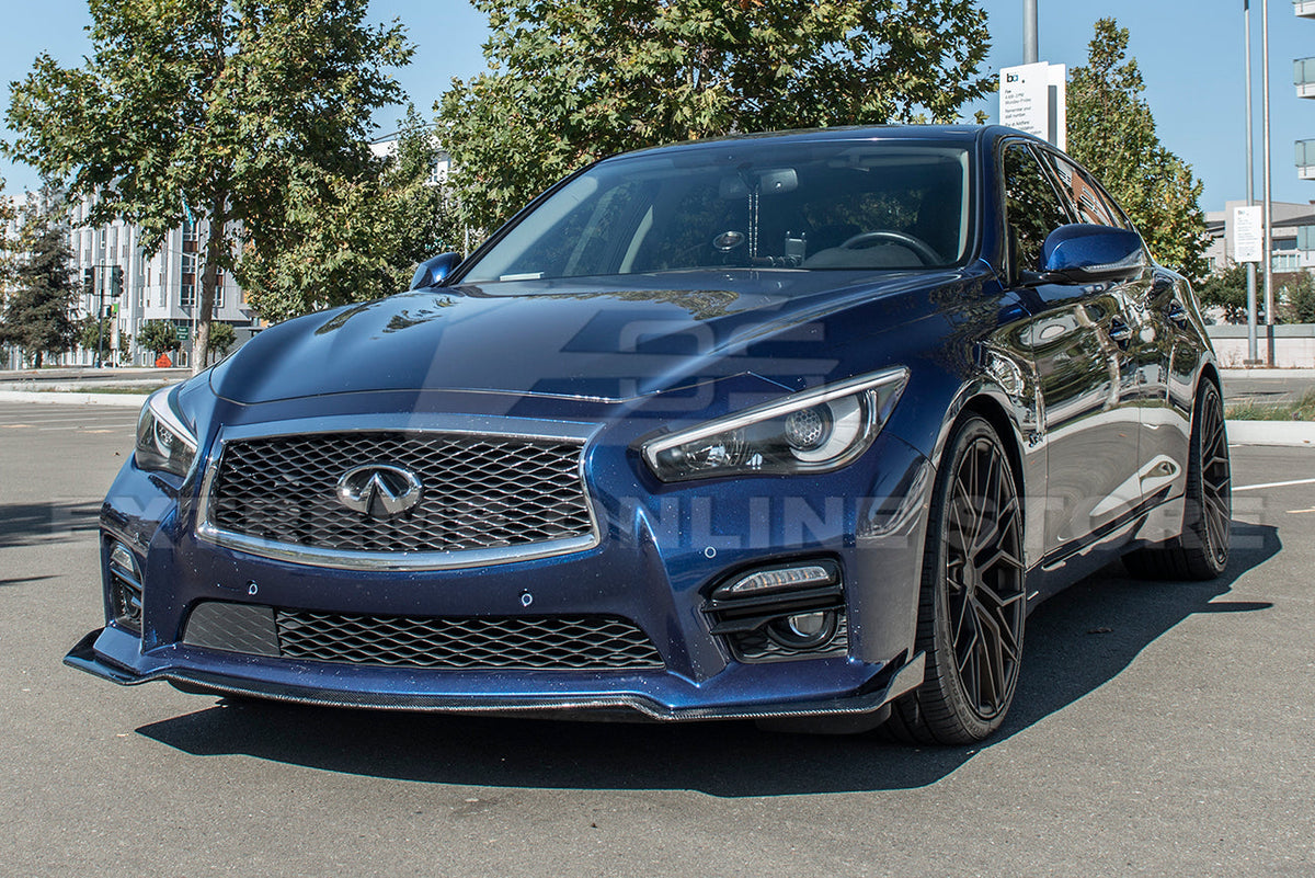 2014-17 Infiniti Q50 Sport Carbon Fiber Front Bumper Lip Splitter image 14