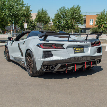 Corvette C8 Z51 DRY CARBON FIBER Rear Spoiler Add-On Wickers Extension image 5